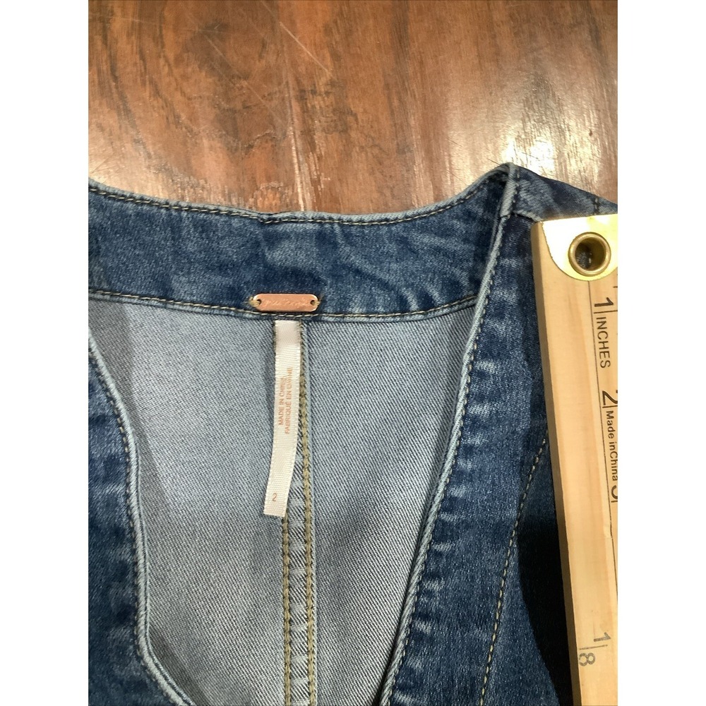 Free People Wandering Star Denim Mini Dress Size 2 - Picture 5 of 5